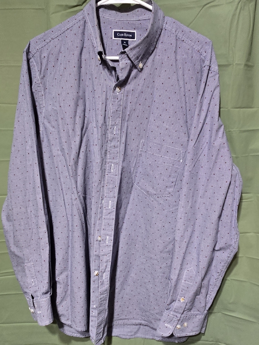 Club Room Men's Blue Button-Down Shirt with Micro Dot